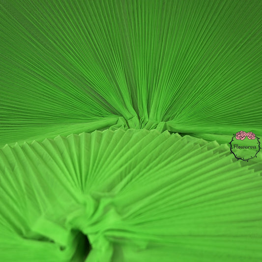 Flowerva Grass Green Great Pleated Organza Crinkle Fabric 6324