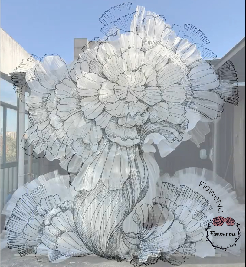 Flowerva Cloud Petal Giant White Fabric Floral Wedding Decor