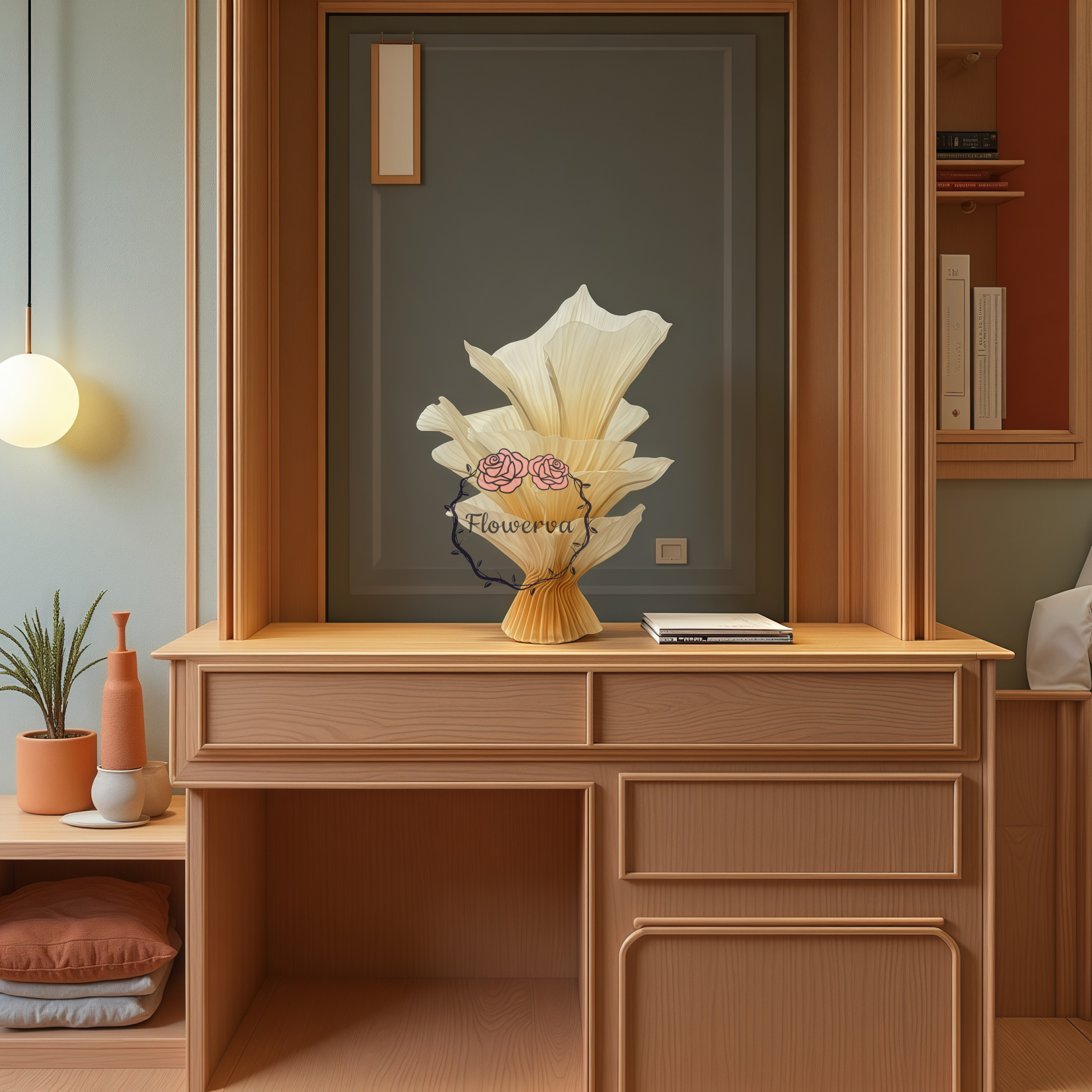 Flowerva "Romantic Light" Table Flower Wedding Decoration/Home Decor