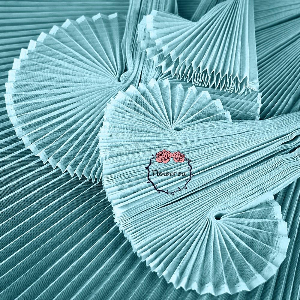 Grand tissu froissé en organza plissé bleu vif 6324