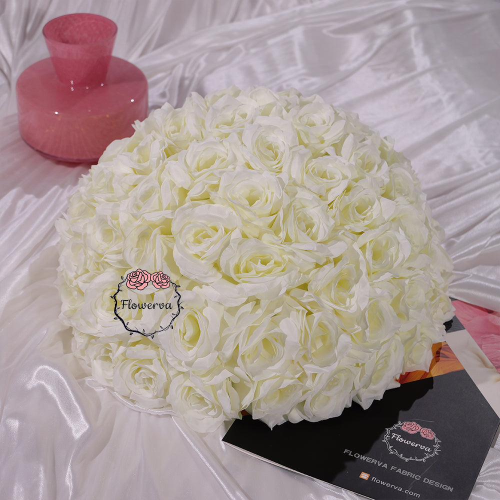 Flowerva 70/60/50/40/30cm White Rose Floral Ball Wedding Party Banquet Table Centerpieces