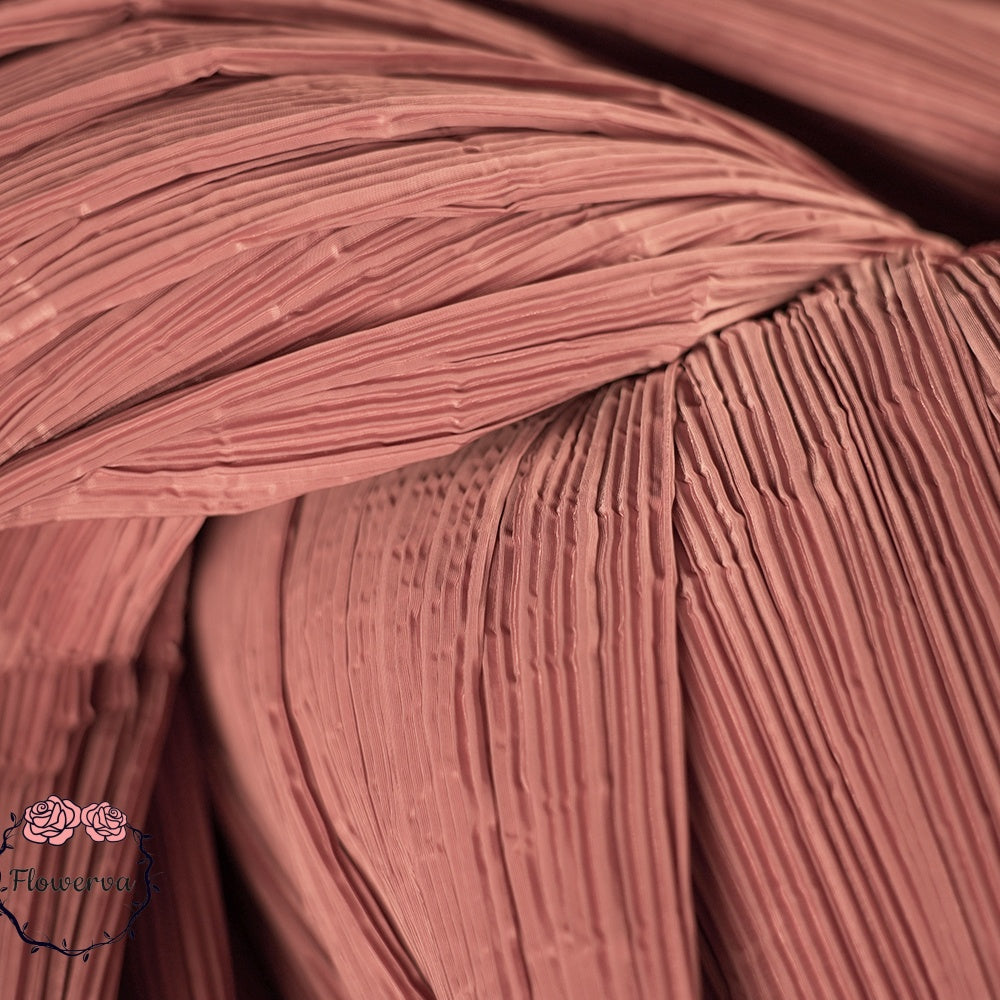 Tissu de gravure de décoration plissé Flowerva rose gris foncé