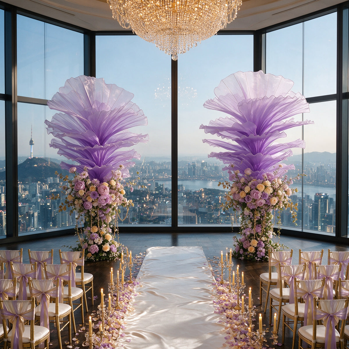 Flowerva Gradient Violet Wedding Table Flower Ready