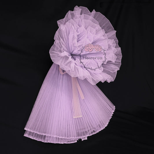 Charming And Elegant Light Violet Pleated Fabric Bouquet