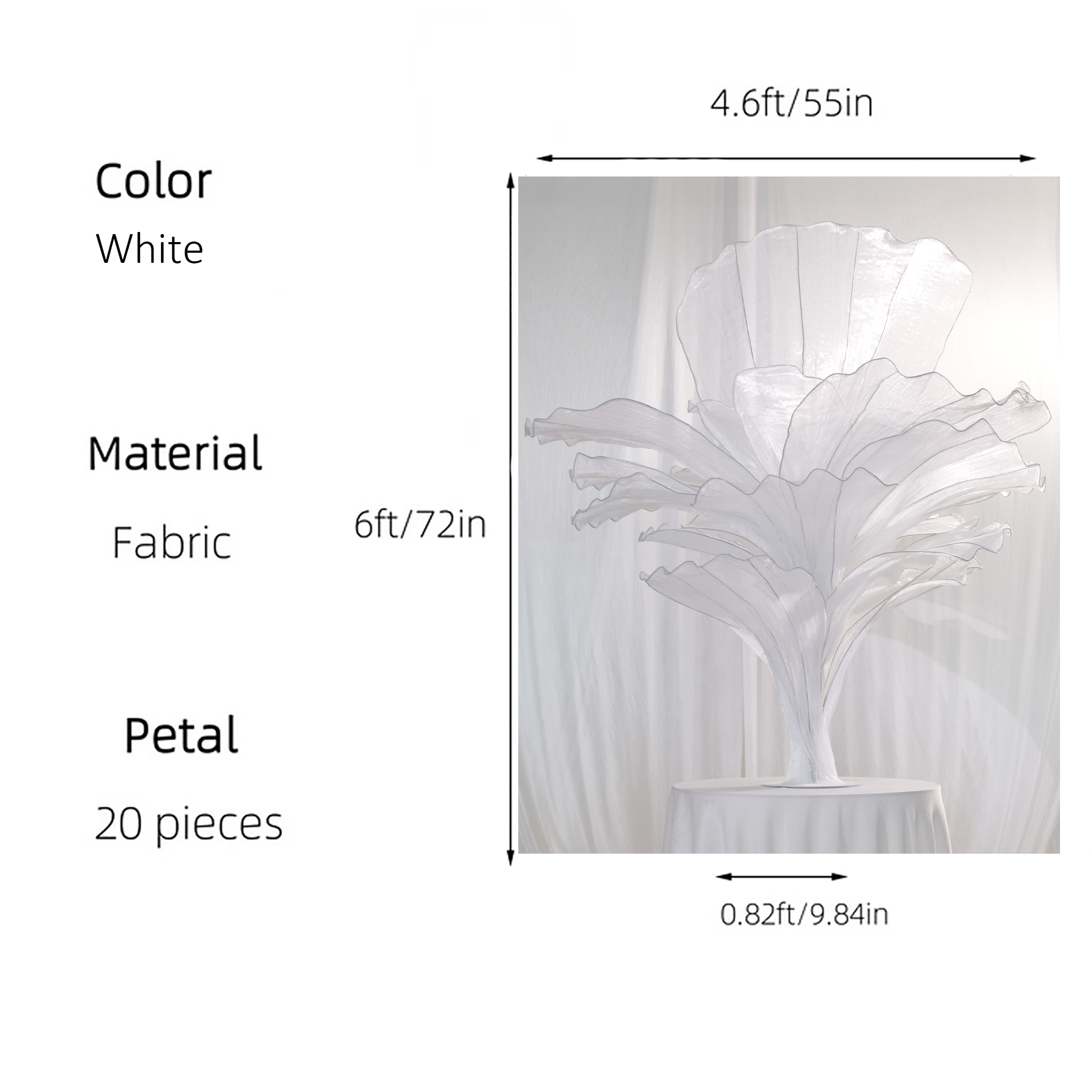 Flowerva Pure White Artistic Wedding Table Decorations