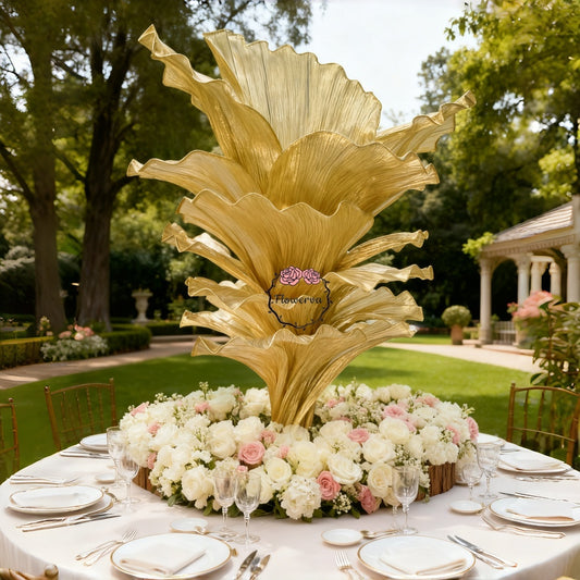 Flowerva Champagne Gold French Vintage Wedding and Home Art Decoration