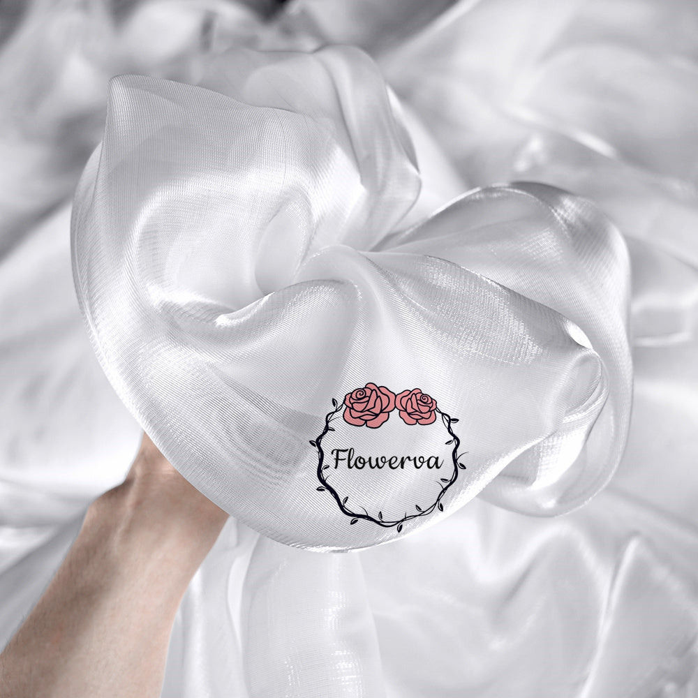 Flowerva Pure White Water Light Ripple Yarn Wedding Party Decorate Fabric