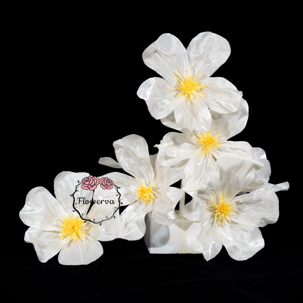Flowerva Sheer Fabric White Daisy Decor