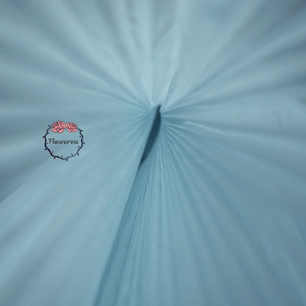 Flowerva Clear Sky Blue Great Pleated Organza Crinkle Fabric 6324