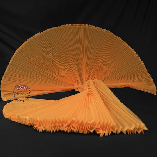 Flowerva Orange Great Pleated Organza Crinkle Fabric 6324