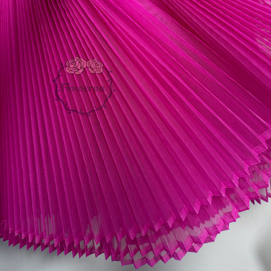 Flowerva Magenta Great Pleated Organza Crinkle Fabric 6324