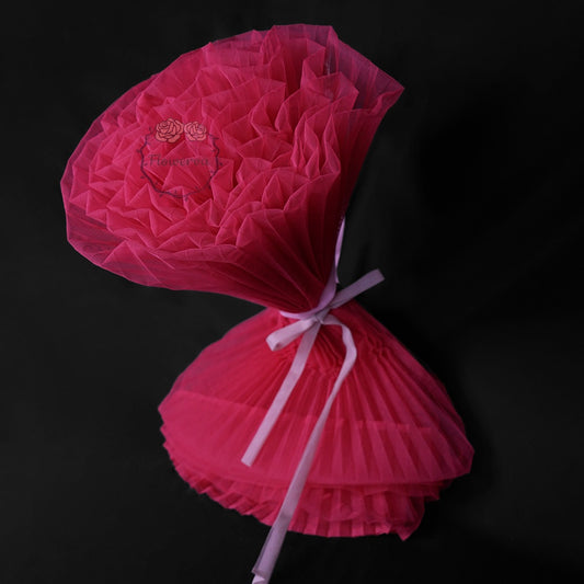 Rose Red Pleated Fabric Bouquet