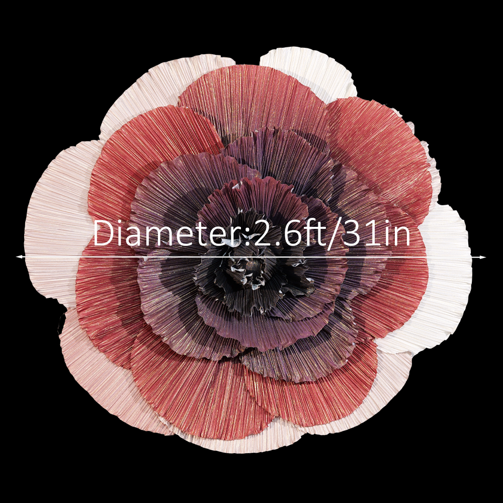 Flowerva Multi-Layer Pleated Fabric Flower Decor