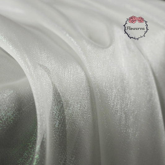 Flowerva Crystal Shining Organza Pearl Wedding Dress /Decoration Design Fabric