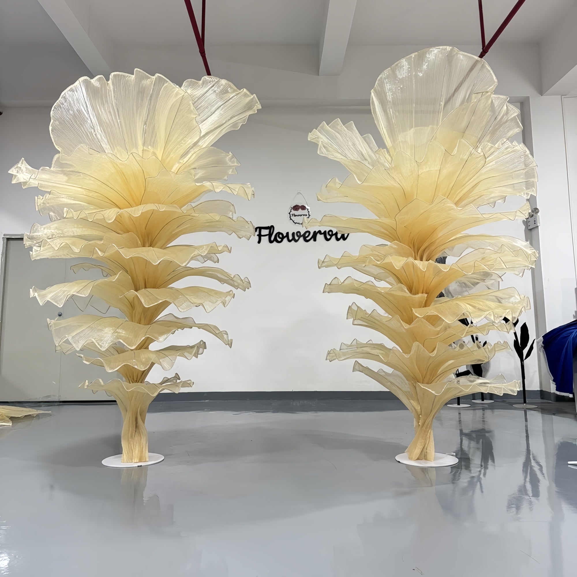 'Flowerva Crown of the Hall"Giant Light Luxury Blooming Floral Wedding Event Installation