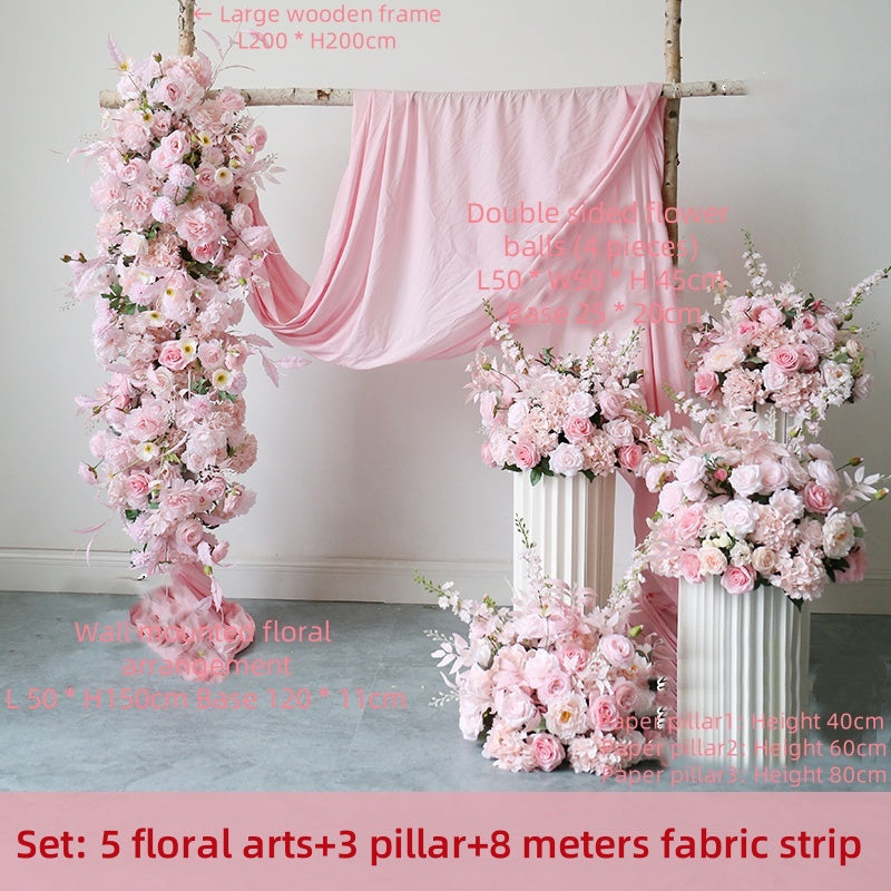 Flowerva Pink Simulation Flower Ball Arch Wedding Stage&Party&Car Show Decoration And Arrangement
