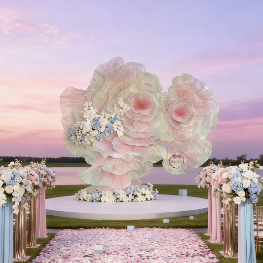 Flowerva Romantic Flower Art – Oversized 3D Petal Wedding Event Installation