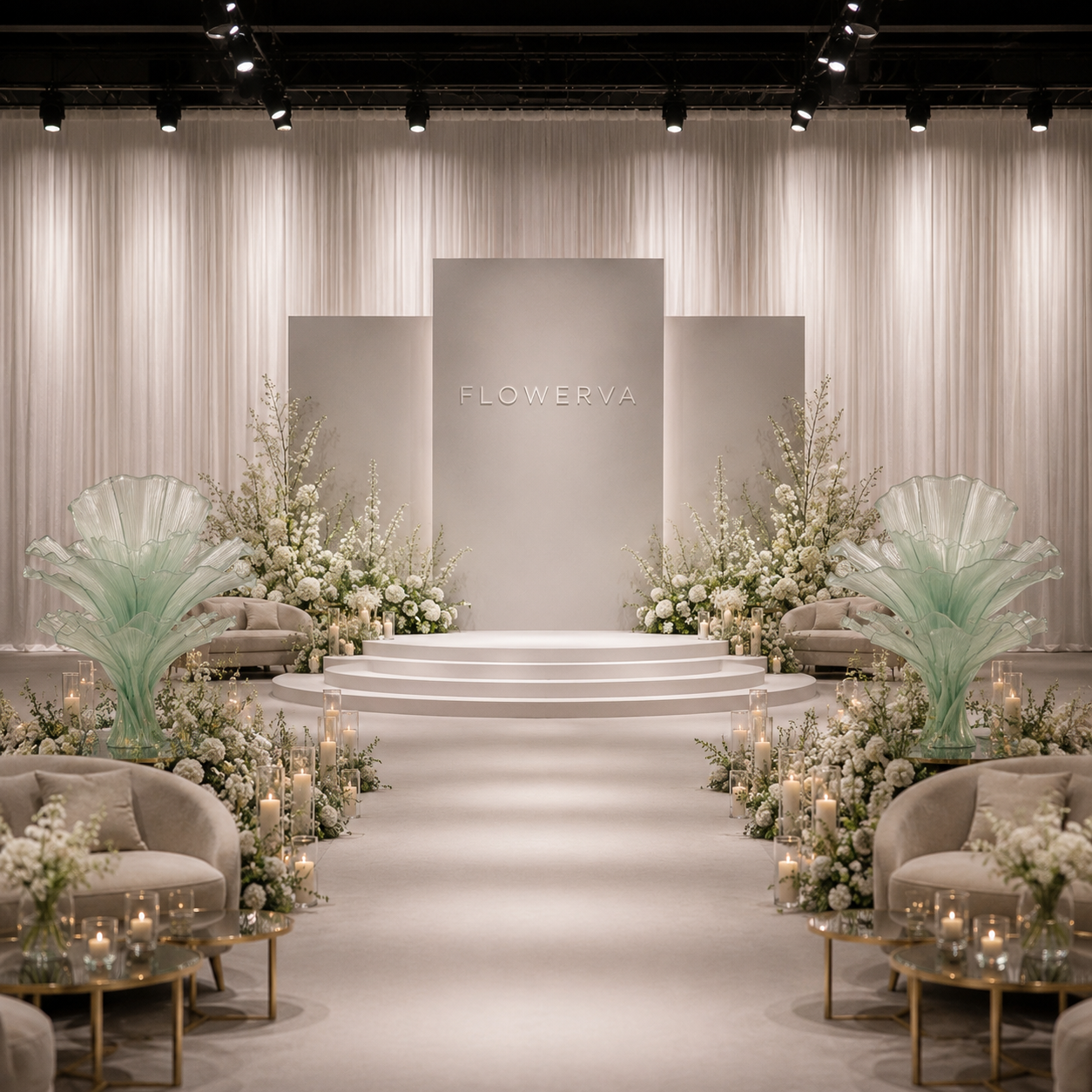 Flowerva Height Fabric Table Flower Wedding Decor(Without Flowers)