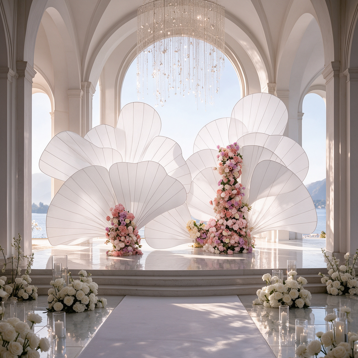 Flowerva Sheer Fanform Decor | Luxury Wedding & Event Decor(Without Artificial Flowers)