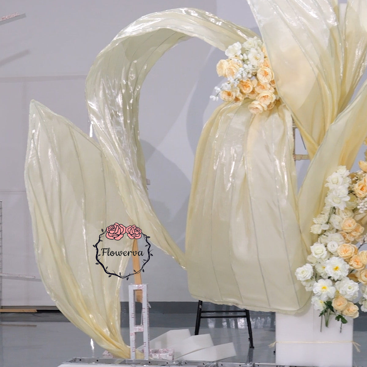 Flowerva Ethereal Bloom Draped Canopy Luxury Wedding & Event Decor (Without Artificial Flowers)