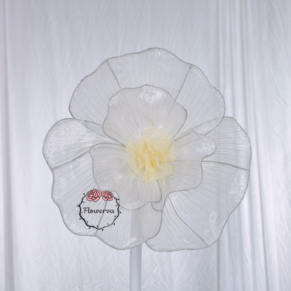 Flowerva Giant Tulle Flower Centerpiece Wedding Decor Ivory