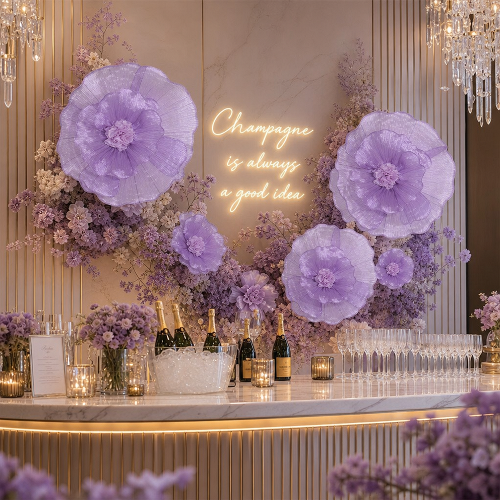 Flowerva Fabric Giant Flower Centerpiece Luxury Wedding & Event Decor