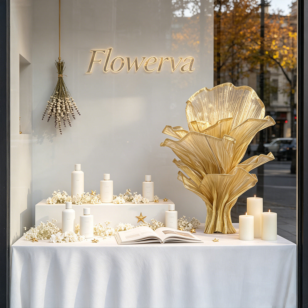 Flowerva Champagne Gold French Vintage Wedding and Home Art Decoration