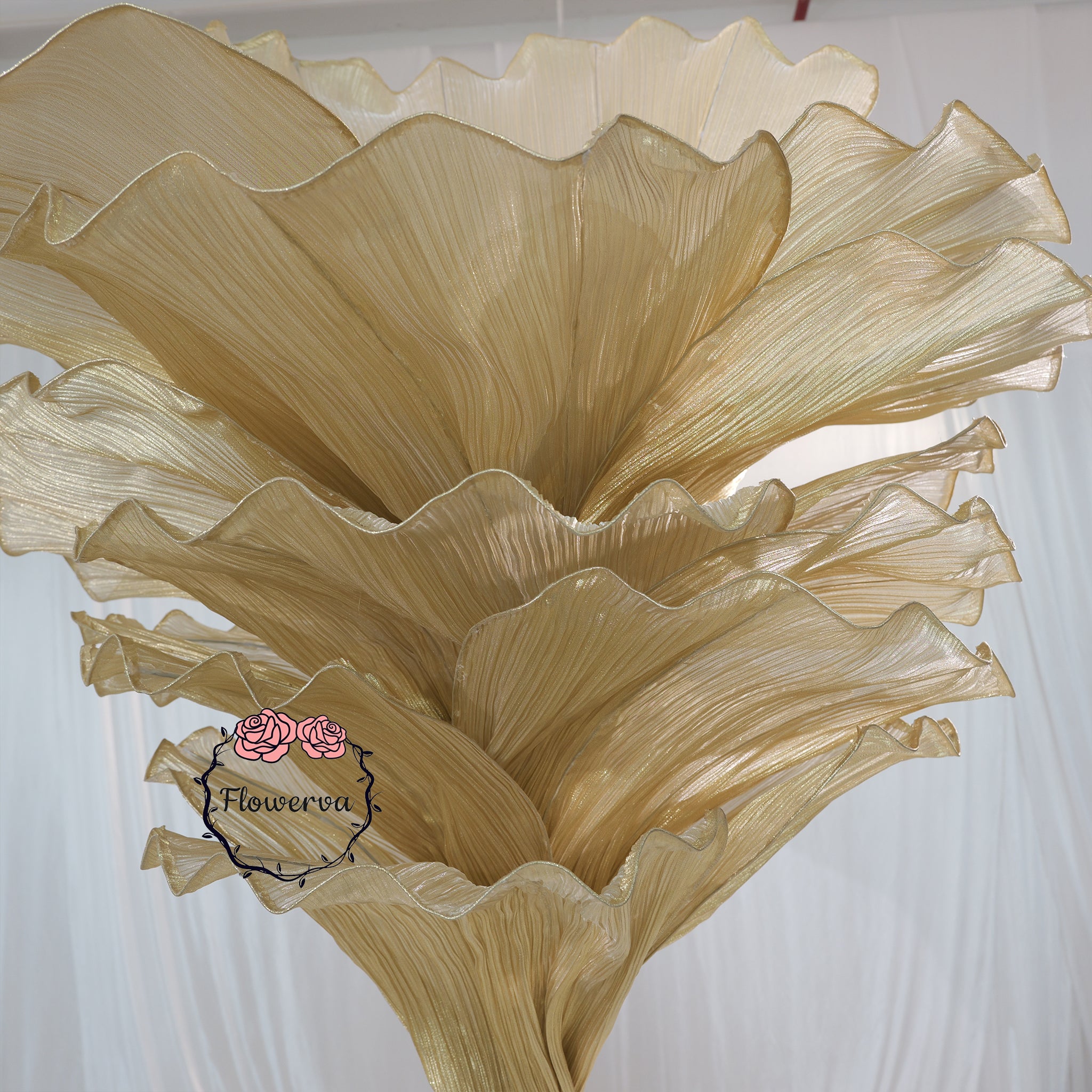 Flowerva Champagne Gold French Vintage Wedding and Home Art Decoration