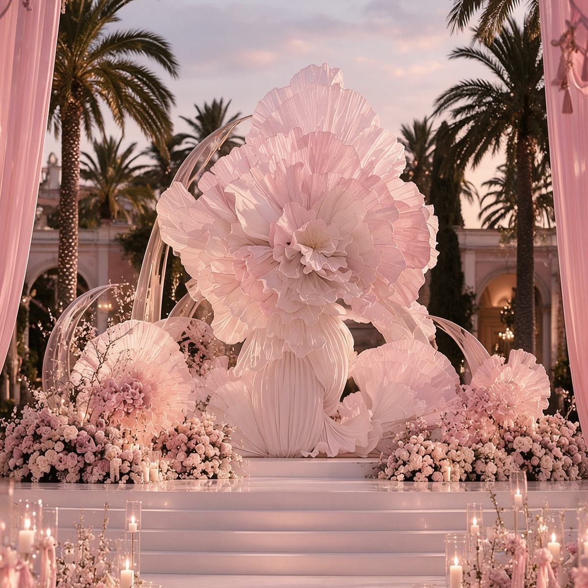 Flowerva Cloud Petal Giant White Fabric Floral Wedding Decor