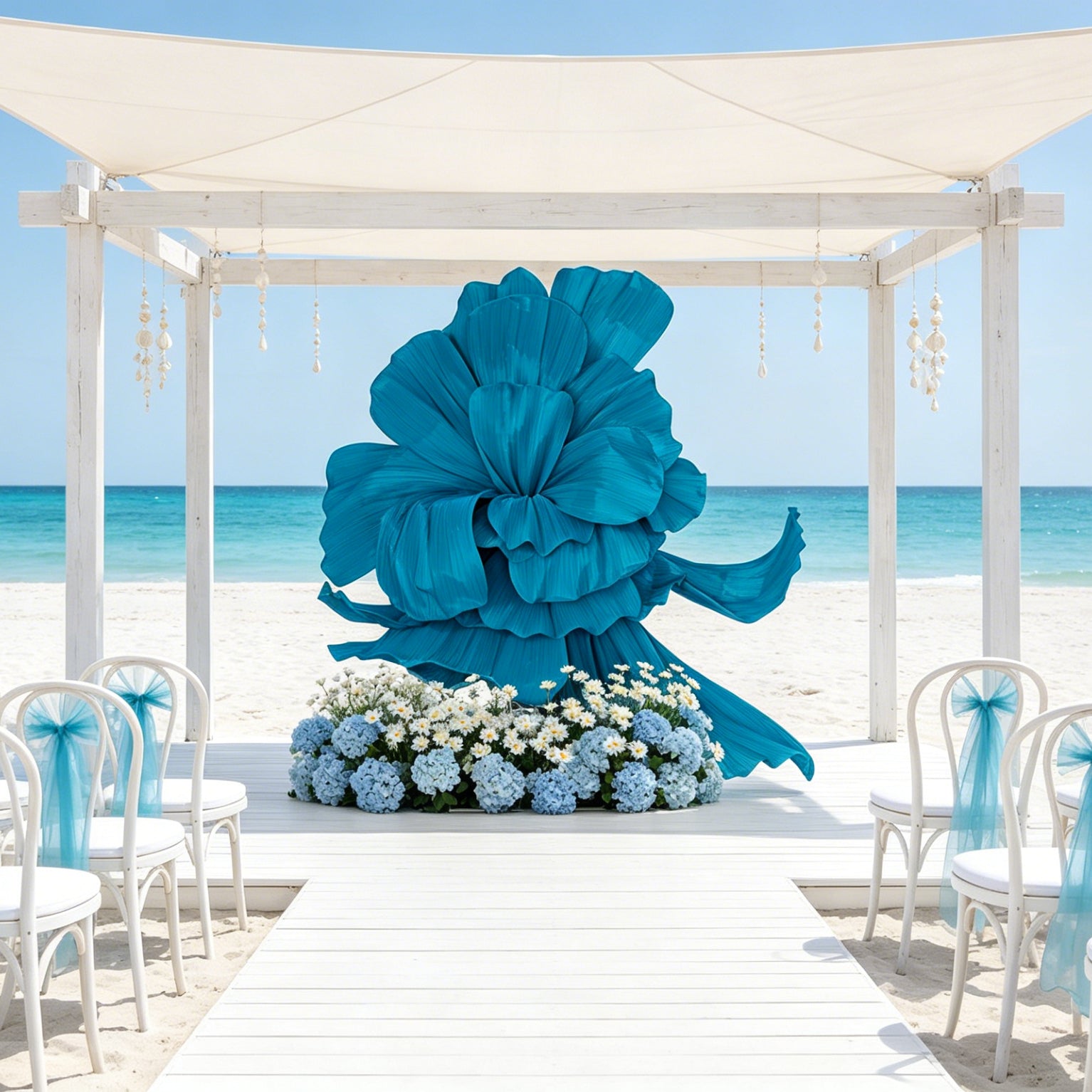 Flowerva Giant Blue Flying Sky Flower Shape Event Decor