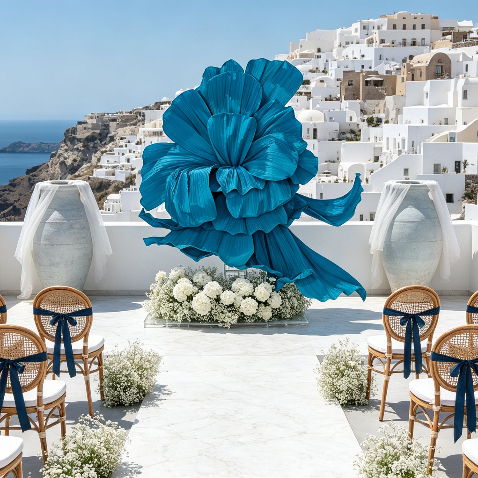 Flowerva Giant Blue Flying Sky Flower Shape Event Decor