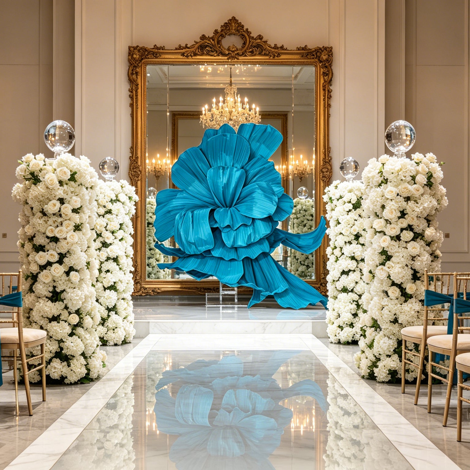 Flowerva Giant Blue Flying Sky Flower Shape Event Decor