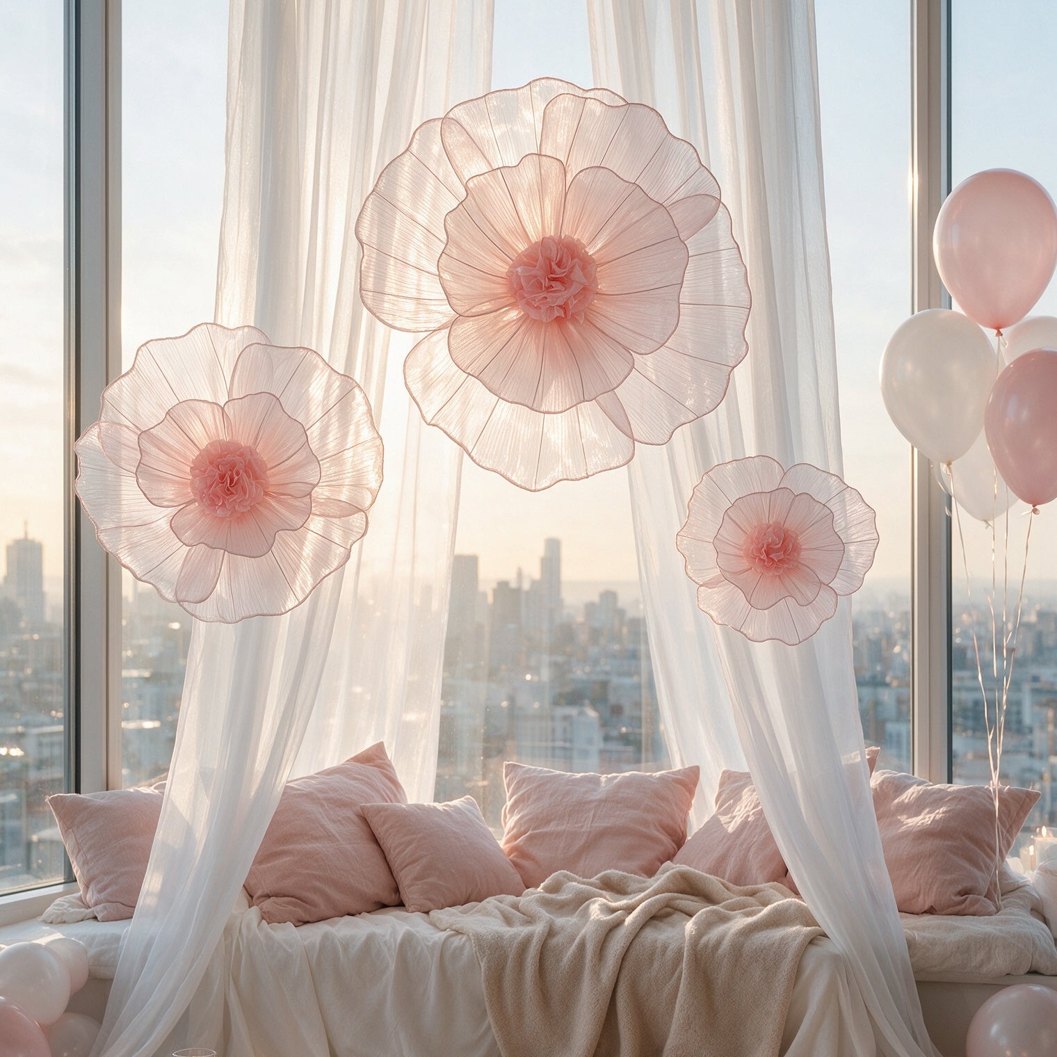 Flowerva Fabric Giant Flower Centerpiece Luxury Wedding & Event Decor