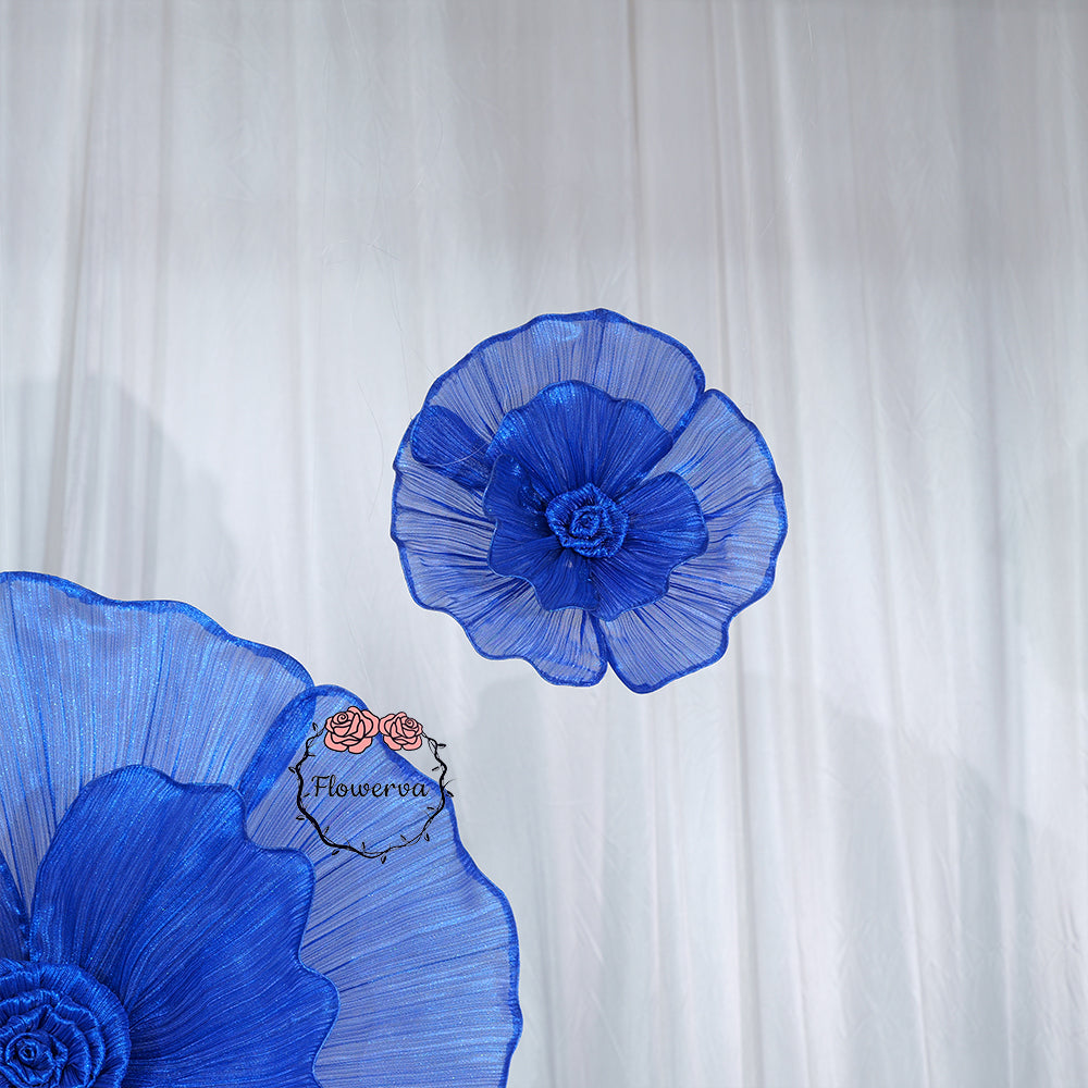 Flowerva Giant Tulle Flower Centerpiece Wedding Decor Blue Enchantress