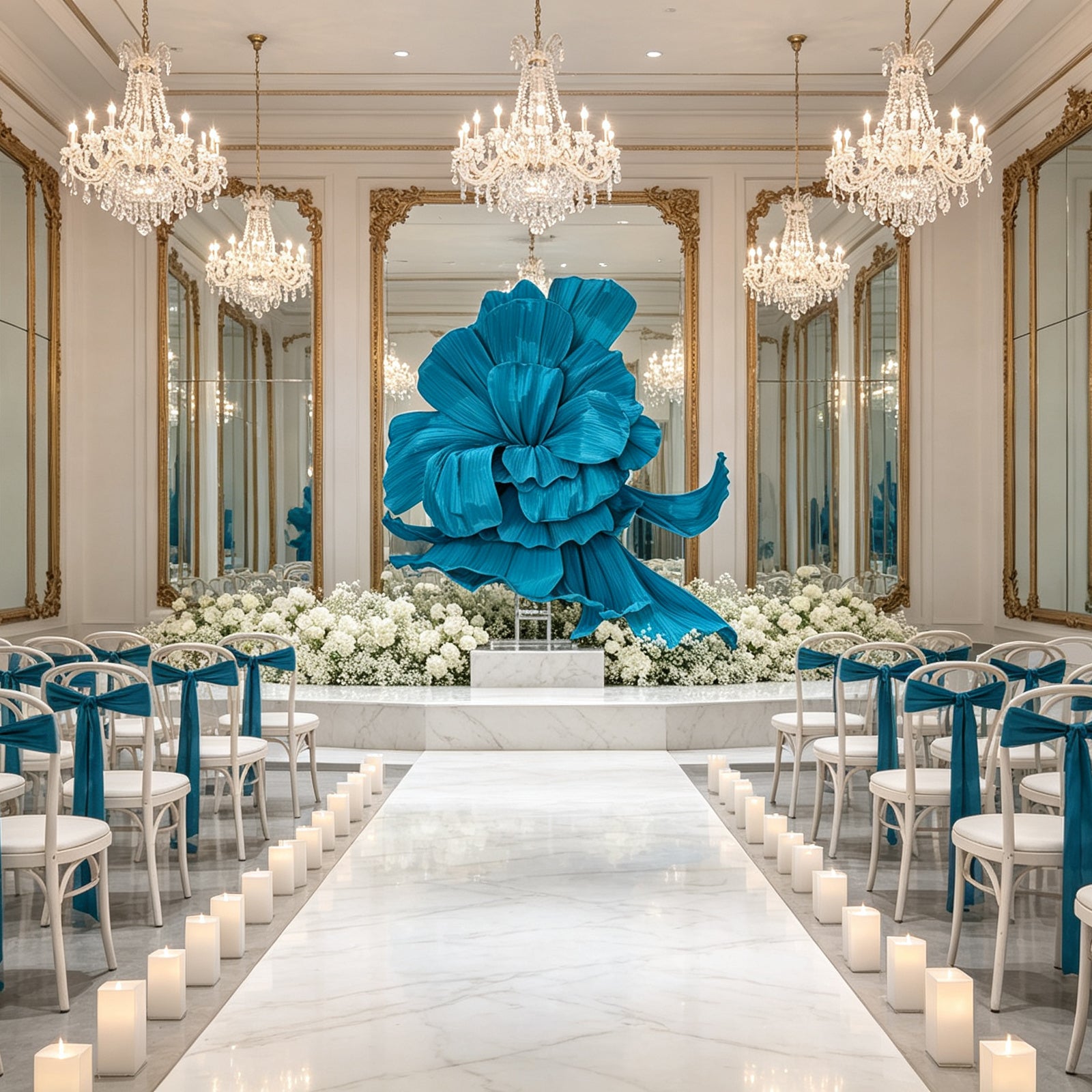Flowerva Giant Blue Flying Sky Flower Shape Event Decor