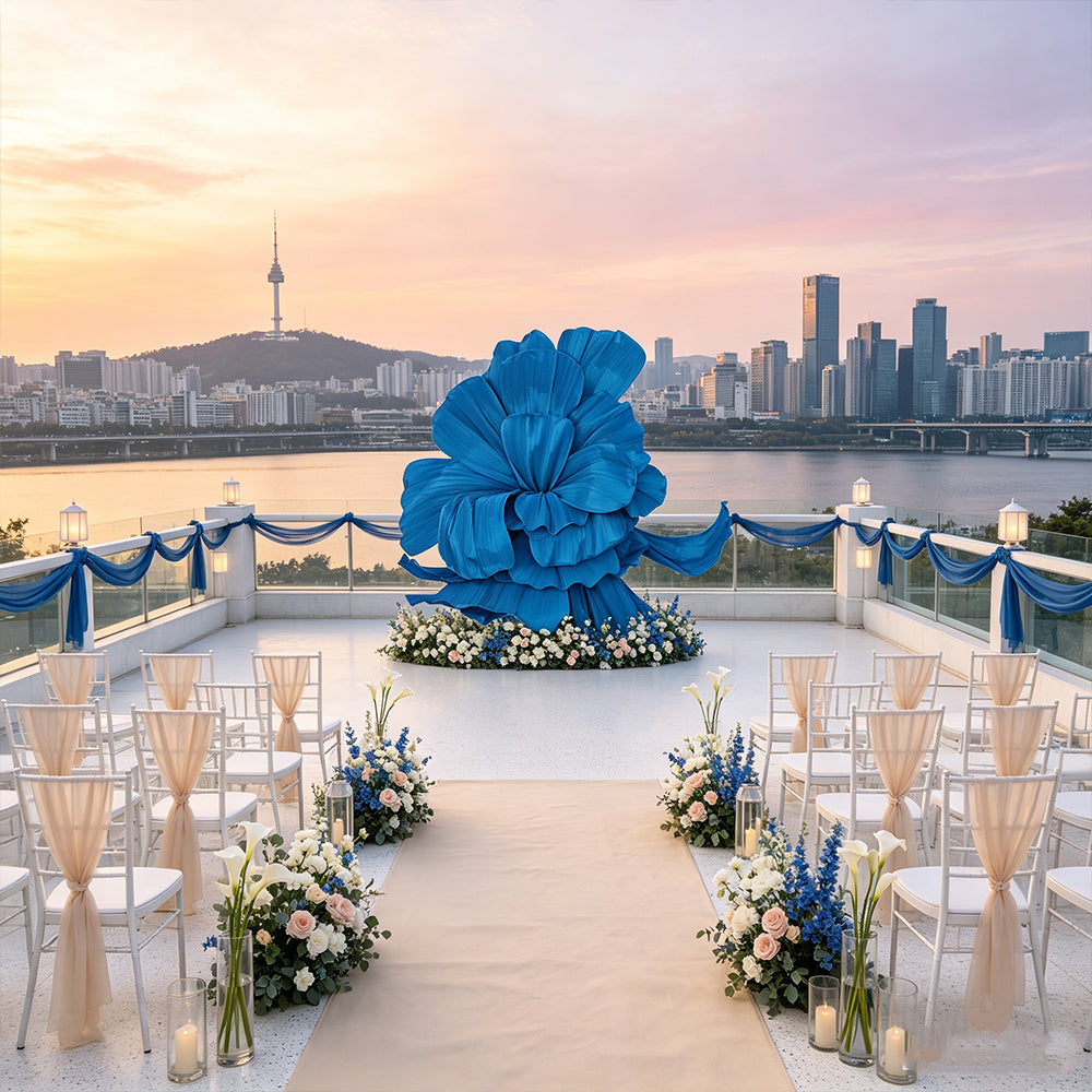Flowerva Giant Blue Flying Sky Flower Shape Event Decor
