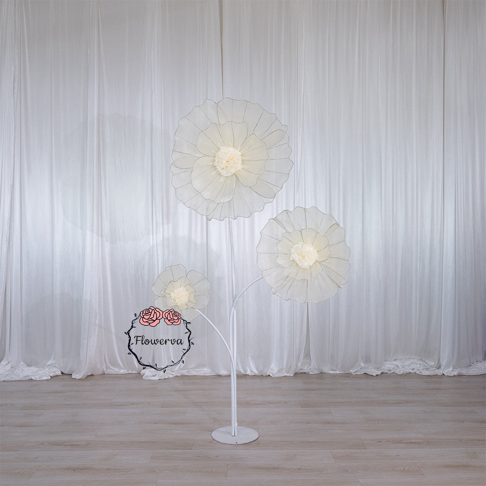Flowerva Giant Tulle Flower Centerpiece Wedding Decor Champagne