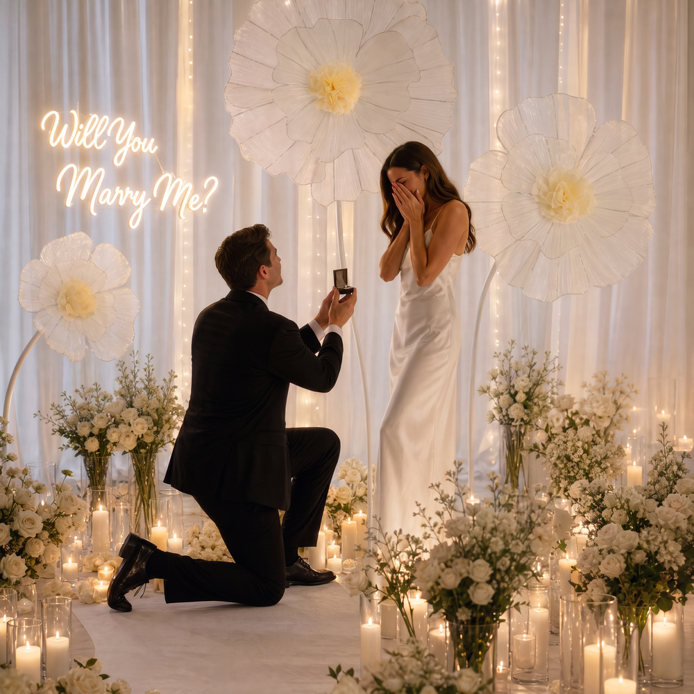 Flowerva Fabric Giant Flower Centerpiece Luxury Wedding & Event Decor