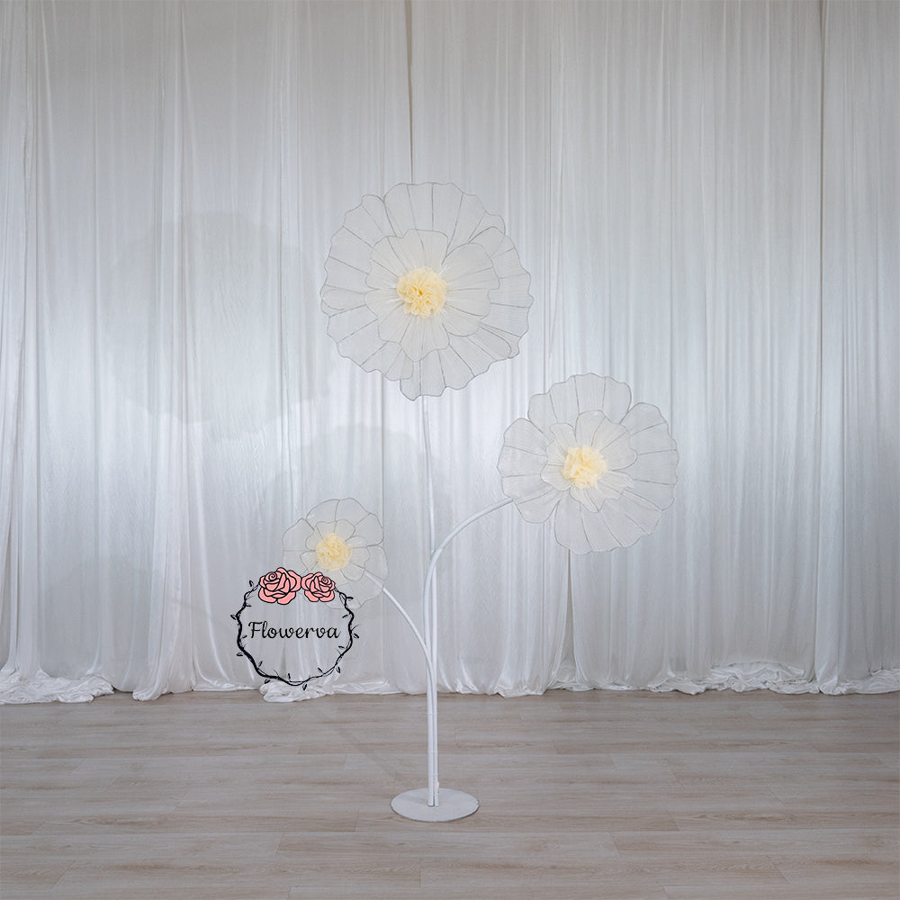 Flowerva Giant Tulle Flower Centerpiece Wedding Decor Ivory