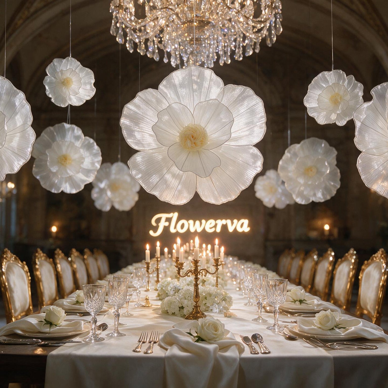 Flowerva Fabric Giant Flower Centerpiece Luxury Wedding & Event Decor