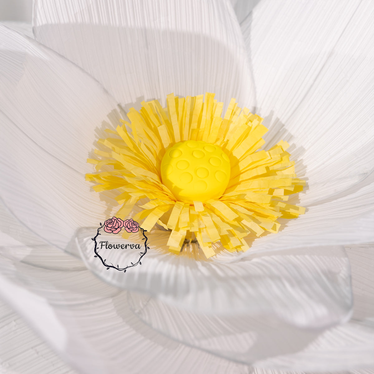 Flowerva Giant White Standing Lotus Floor Floral Decor