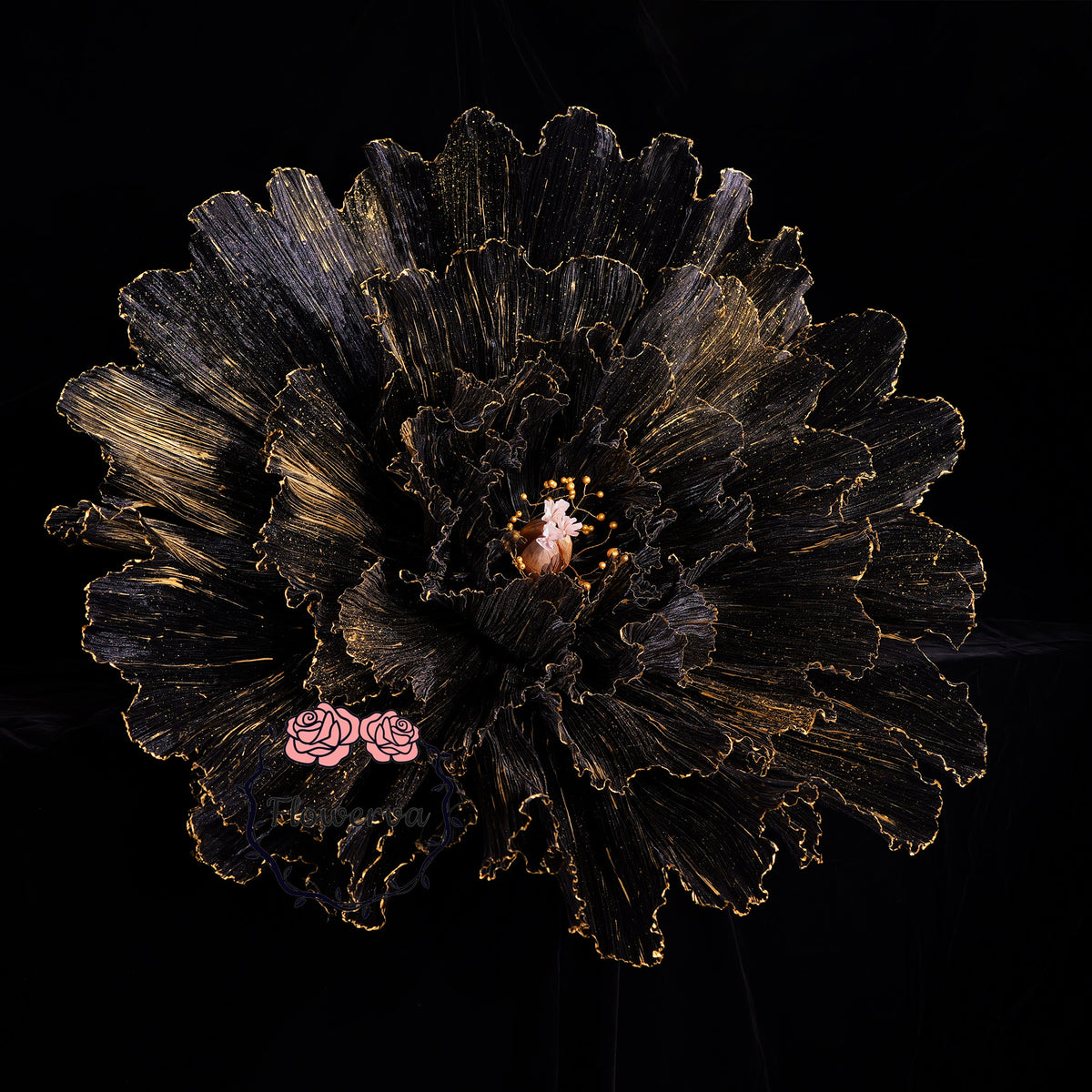 Flowerva Gilded Shadow Fabric Flower | Luxury Wedding Statement Floral & Event Decor