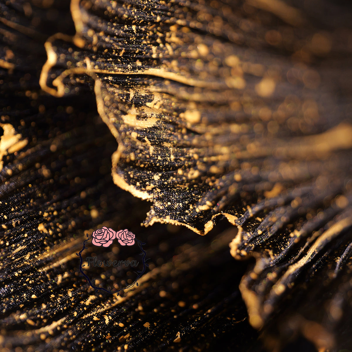 Flowerva Gilded Shadow Fabric Flower | Luxury Wedding Statement Floral & Event Decor