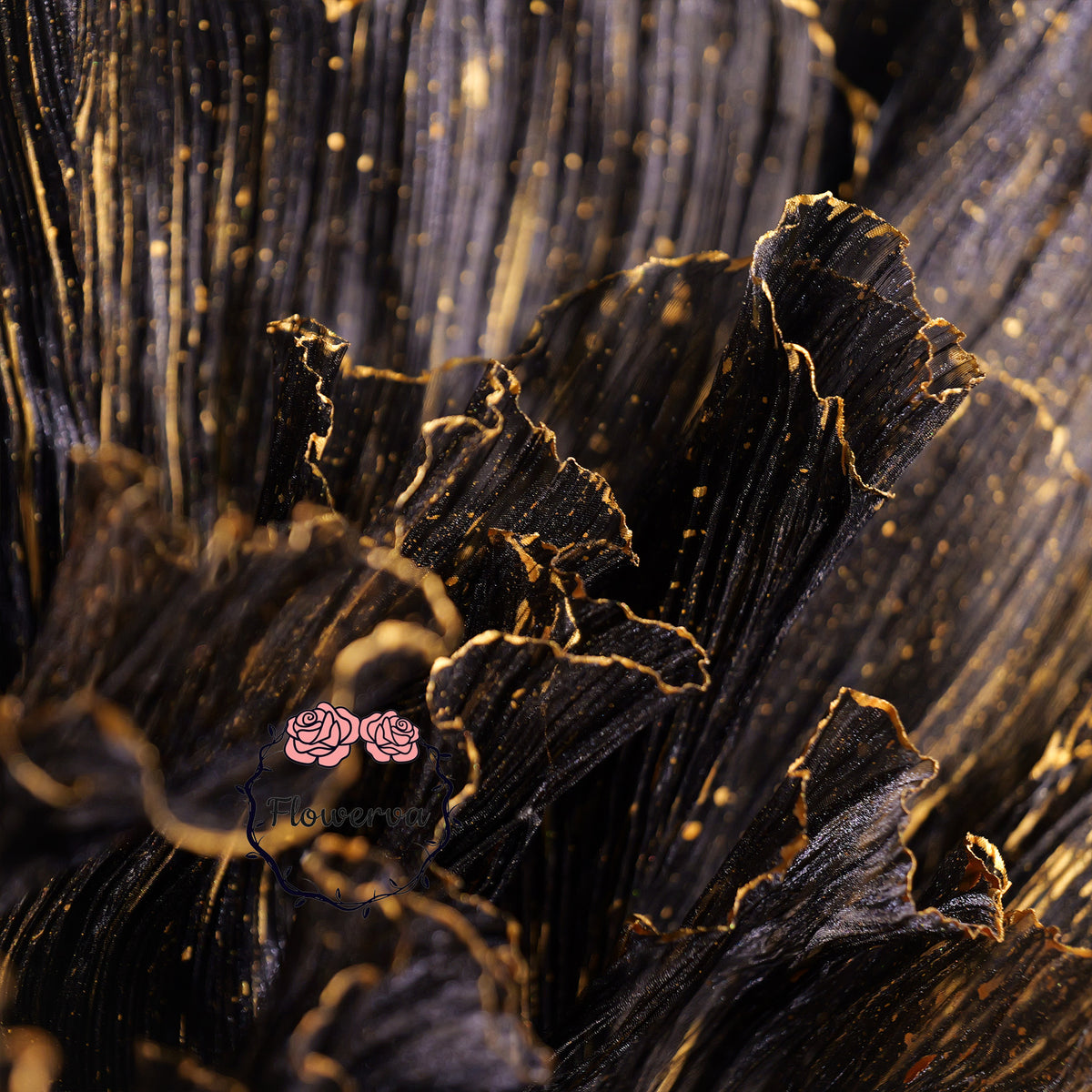Flowerva Gilded Shadow Fabric Flower | Luxury Wedding Statement Floral & Event Decor
