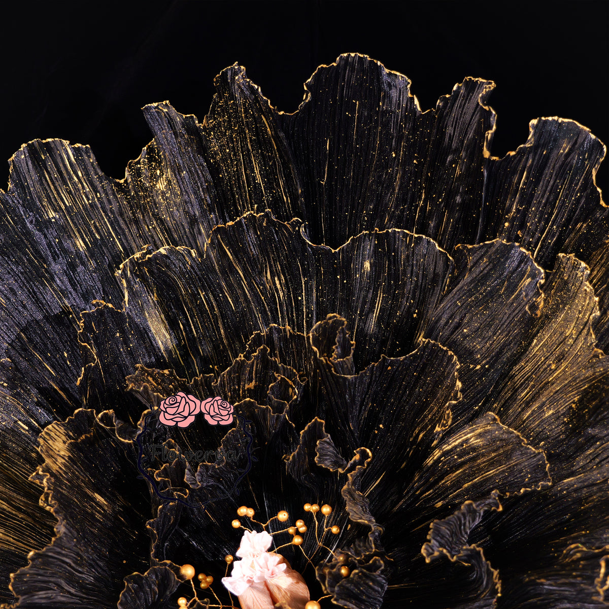 Flowerva Gilded Shadow Fabric Flower | Luxury Wedding Statement Floral & Event Decor