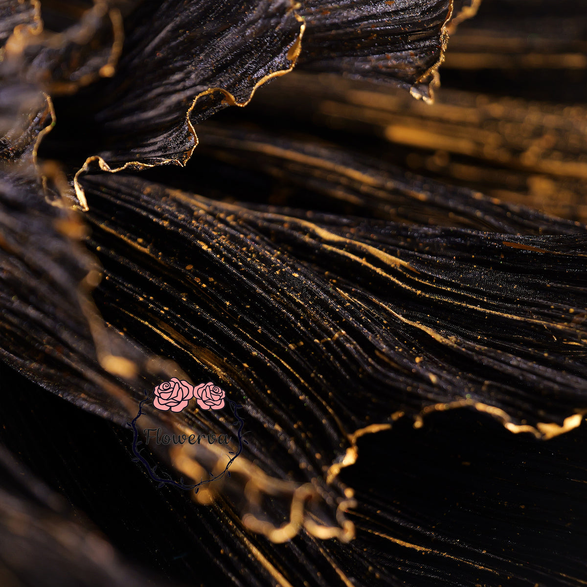 Flowerva Gilded Shadow Fabric Flower | Luxury Wedding Statement Floral & Event Decor