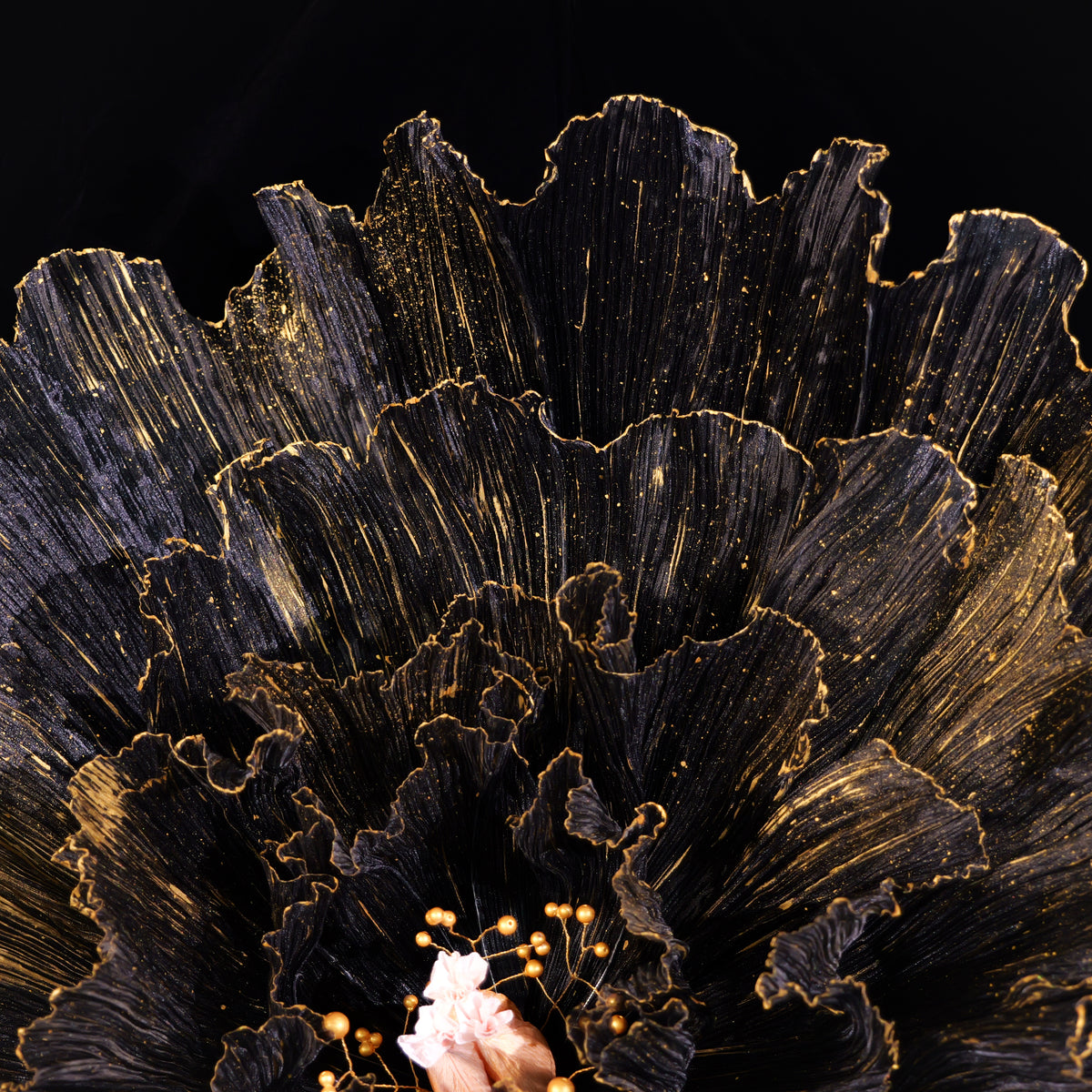 Flowerva Gilded Shadow Fabric Flower | Luxury Wedding Statement Floral & Event Decor