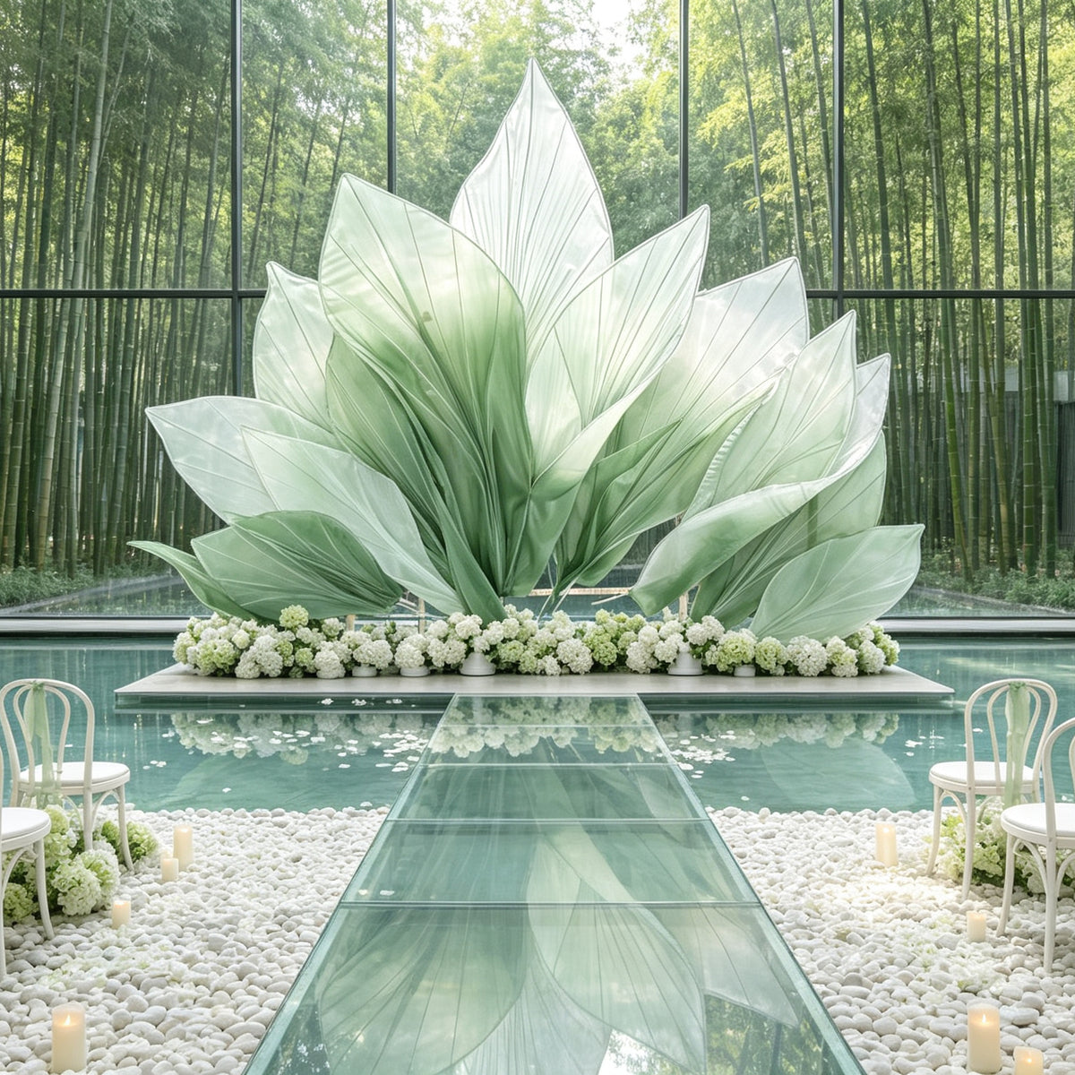 Flowerva Gradient Vein Silhouette Wedding Decoration (Without Flower)