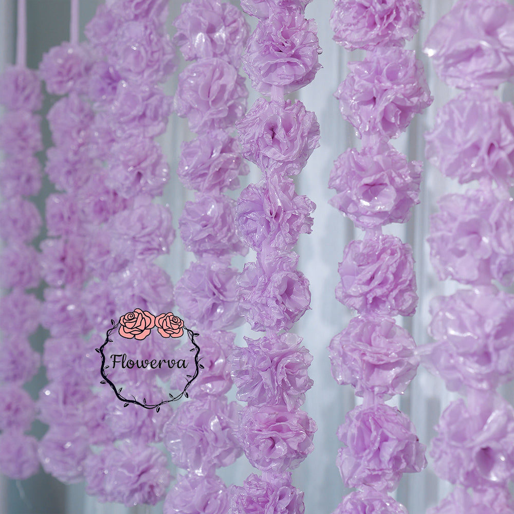 Flowerva Lavender Fabric Flower String Garland Decor