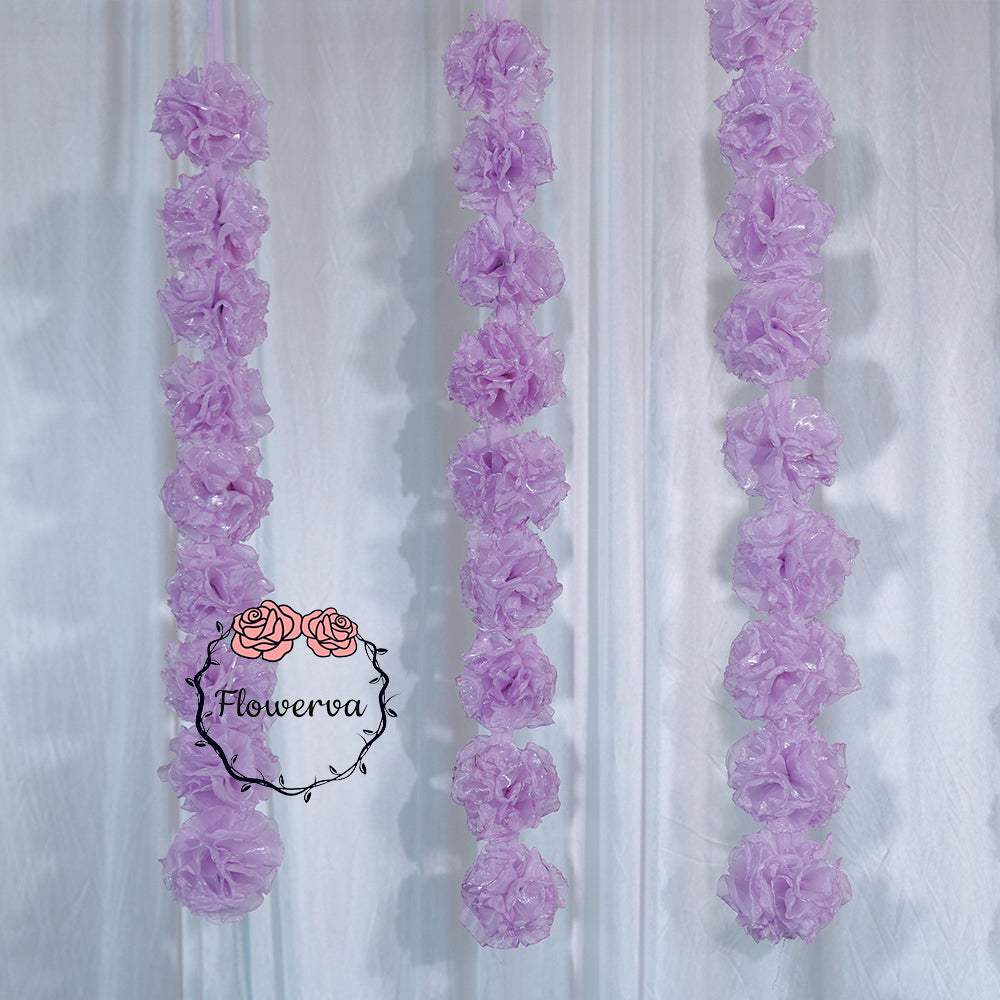 Flowerva Lavender Fabric Flower String Garland Decor